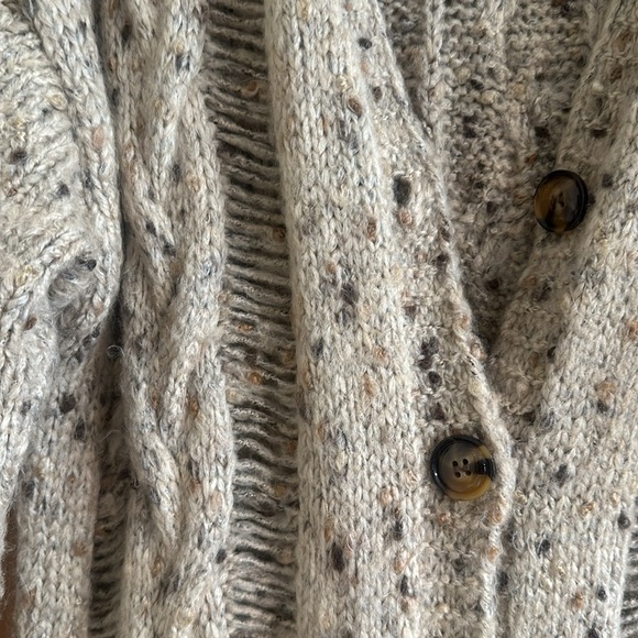 Zara Cable Knit Torn Coat Cardigan - Picture 4 of 16